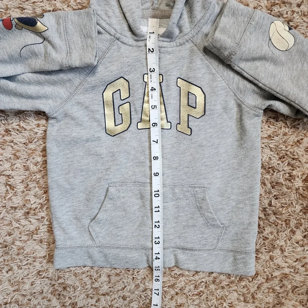 Baby Gap Disney Mickey Minnie Print Sleeve Kid‎ Sz 8 Zip Up Hoodie